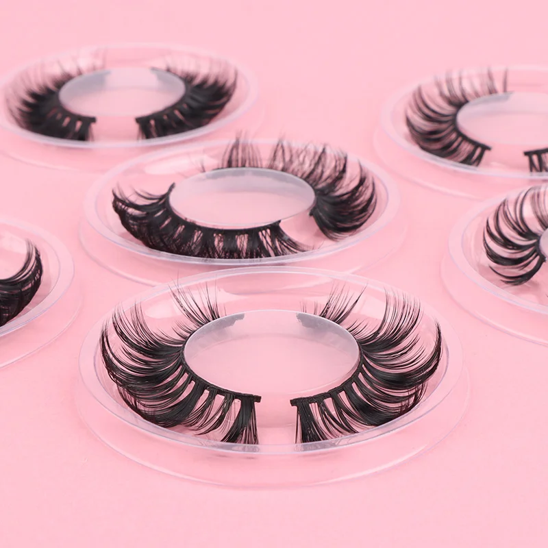 Hollyren Handmade Lash Strips Private Label Russian Striplashes d Curl Vegan Cruelty Free Lashes Cat Eye Lash