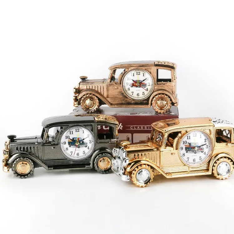 European vintage vintage car model alarm clock multi-function pen holder clock decoration creative student gift alarm clock