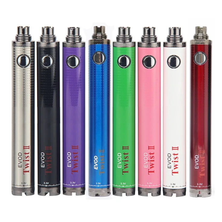 2021 hot Seller 510 CBD 1600mah Battery Adjust Voltage EVOD Twist II Cartridge Battery
