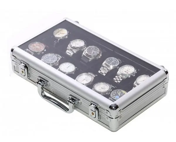 10 slot aluminum wrist watch box custom box watch  transparent watch box