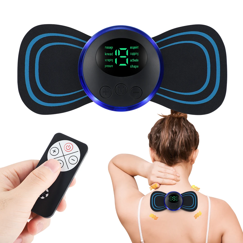 8 Modes Mini Cervical Spine Patch Wireless Remote Control EMS Electric Cervical Spine Massage Pad