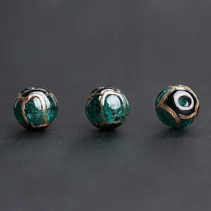 Lampworking loose beads murano glass gold sand beads
