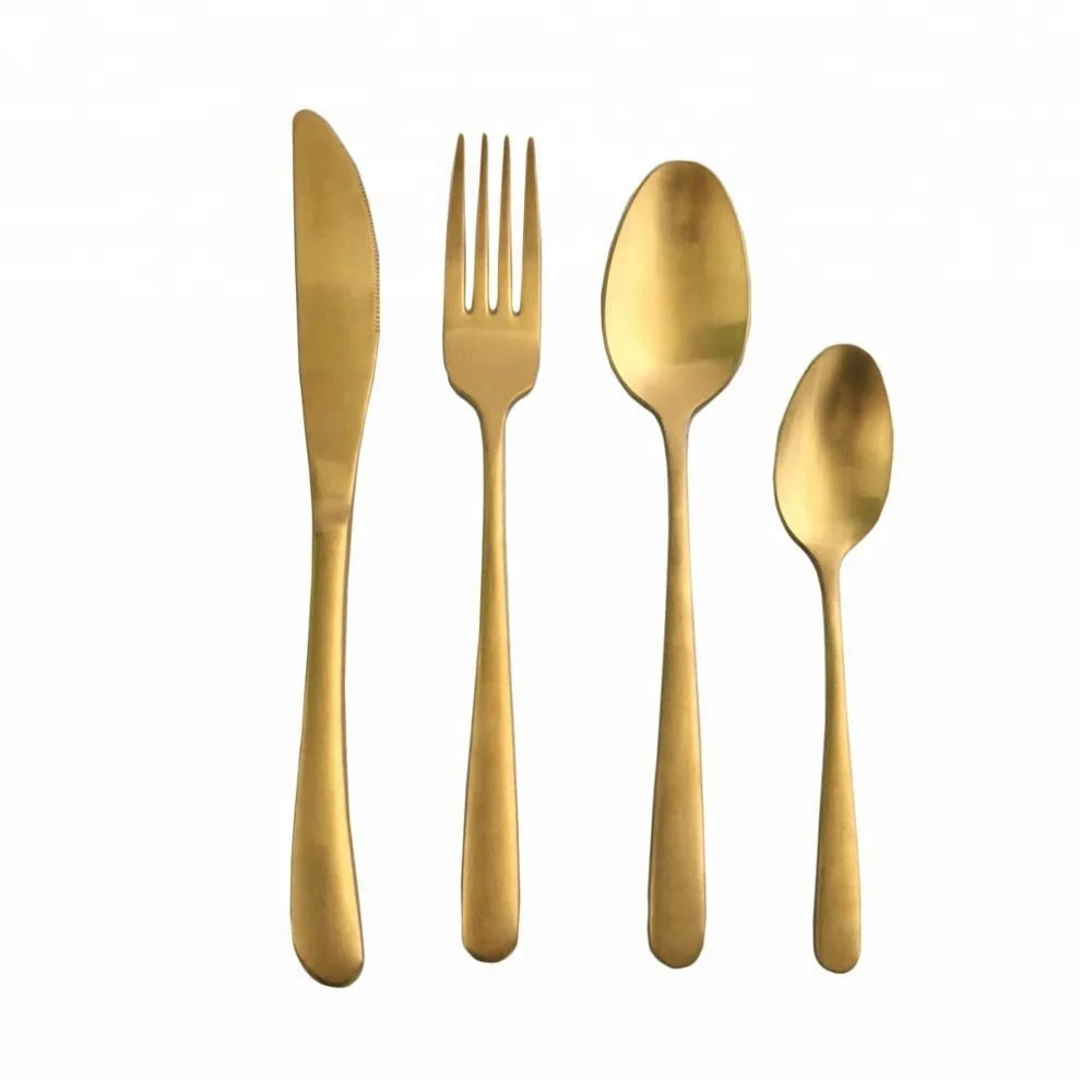 Hot sale stainless steel cutlery set luxury egg flatware gold spoon fork knife 16pcs set