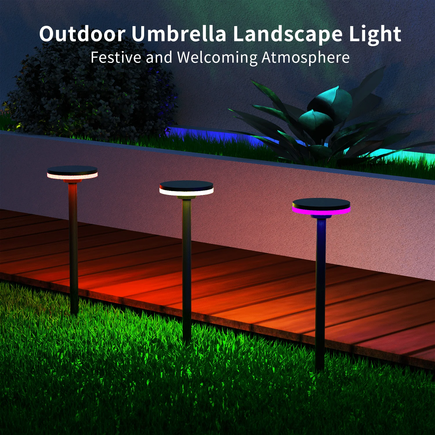gouly Direct Sales Outdoor Garden Led Lawn Bollard Lights Ip65 Ip67 Waterproof 12w Umbrella Type Led Bollard Lawn