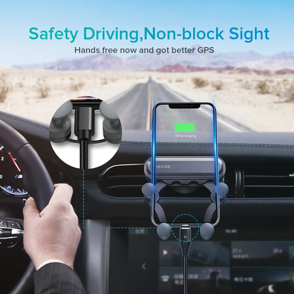 
Strong Gravity Car Holder For Phone in Car Stable Air Vent Clip Mount Mobile Phone Holder GPS Stand 