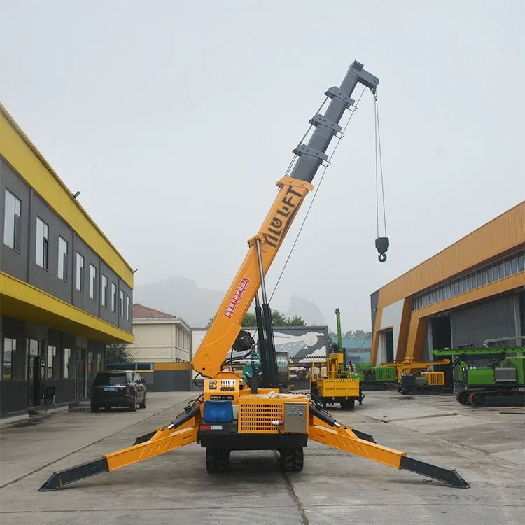 CE 3 Ton 5 Ton Heavy Duty Hydraulic Crawler Spider Crane With Telescopic Boom