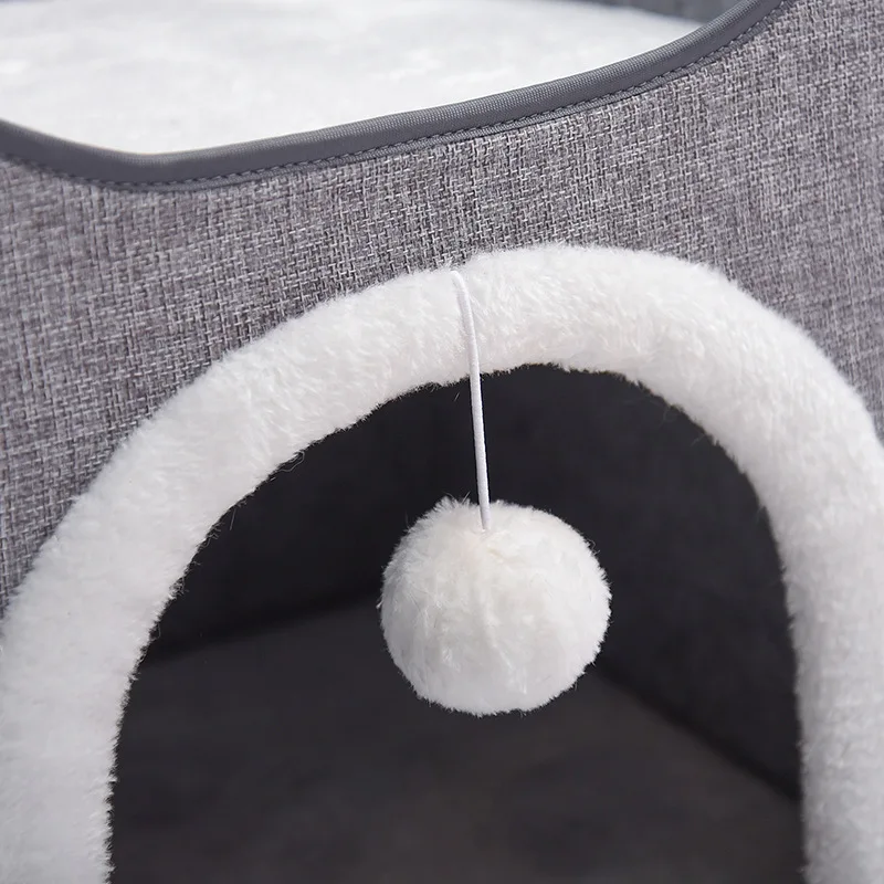 Hot Selling Wholesale New Arrival Popular Luxury Factory Price 3 In 1 High Quality Indoor Foldable Cat Cave Warm Cat Bed House