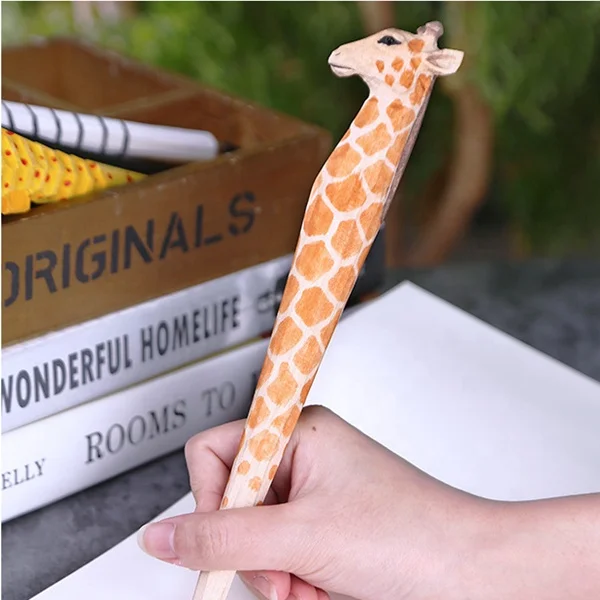 Animal Wooden Ball Pen 100% Hand Made Engrave Sculpture Mix Style Instock Items