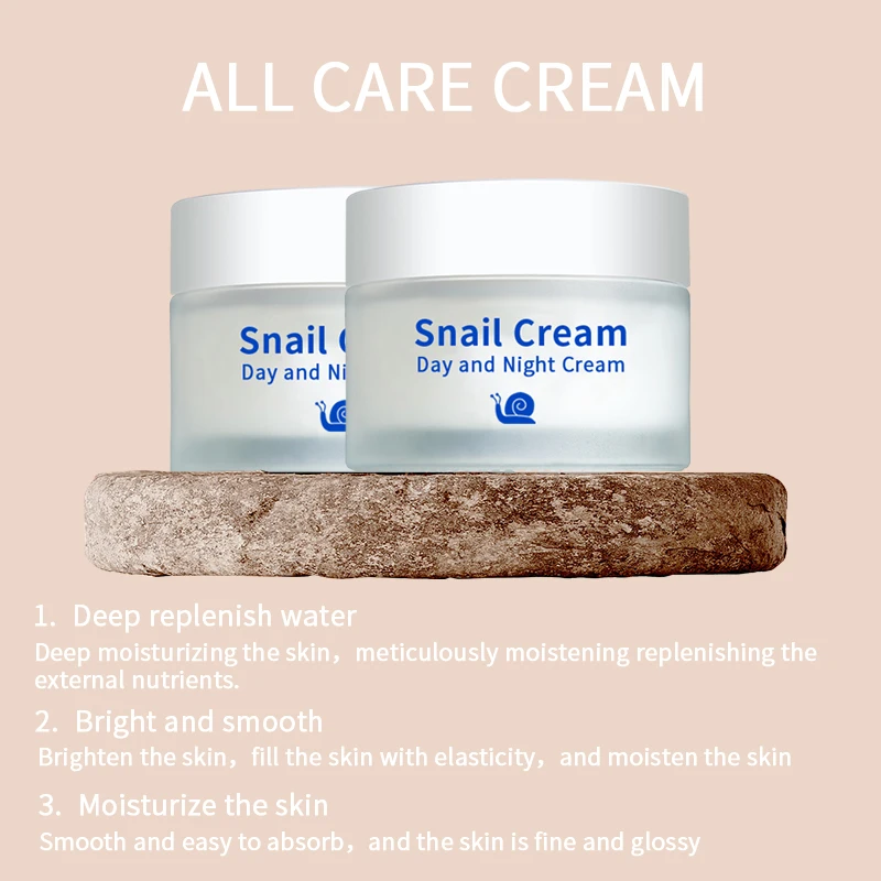 OEM No Logo Custom Collagen Repairing Face Cream for Dry Skin Face Whitening Brightening Gold Snail Gel Cream Free Adults Female