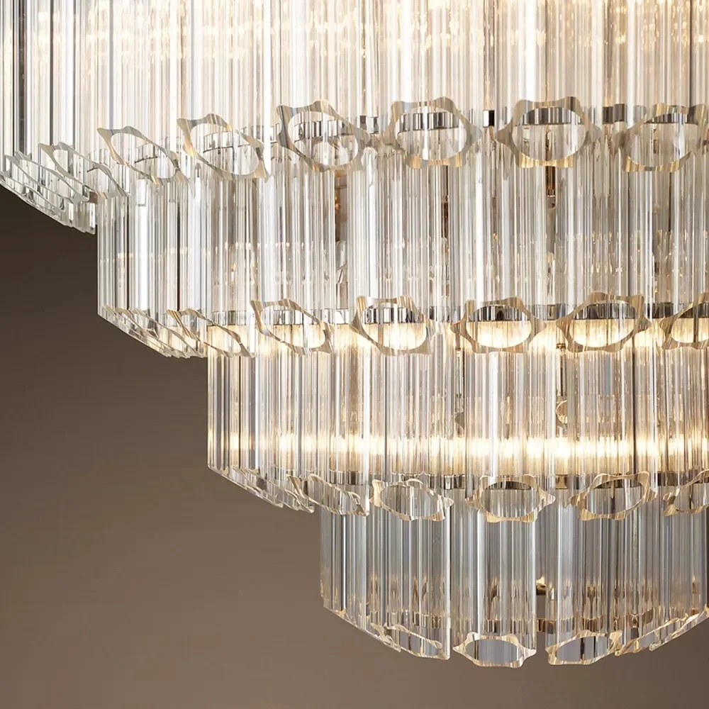 Modern Large Chandeliers Round Murano Glass Plum Blossom Flower Tube Crystal Glass Chandelier for Wedding Villa Home LIght