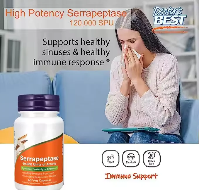 Vitahealthy OEM/ODM private label factory supply Halal natural organic Serrapeptase Enzyme Capsules Health Supplement dietary