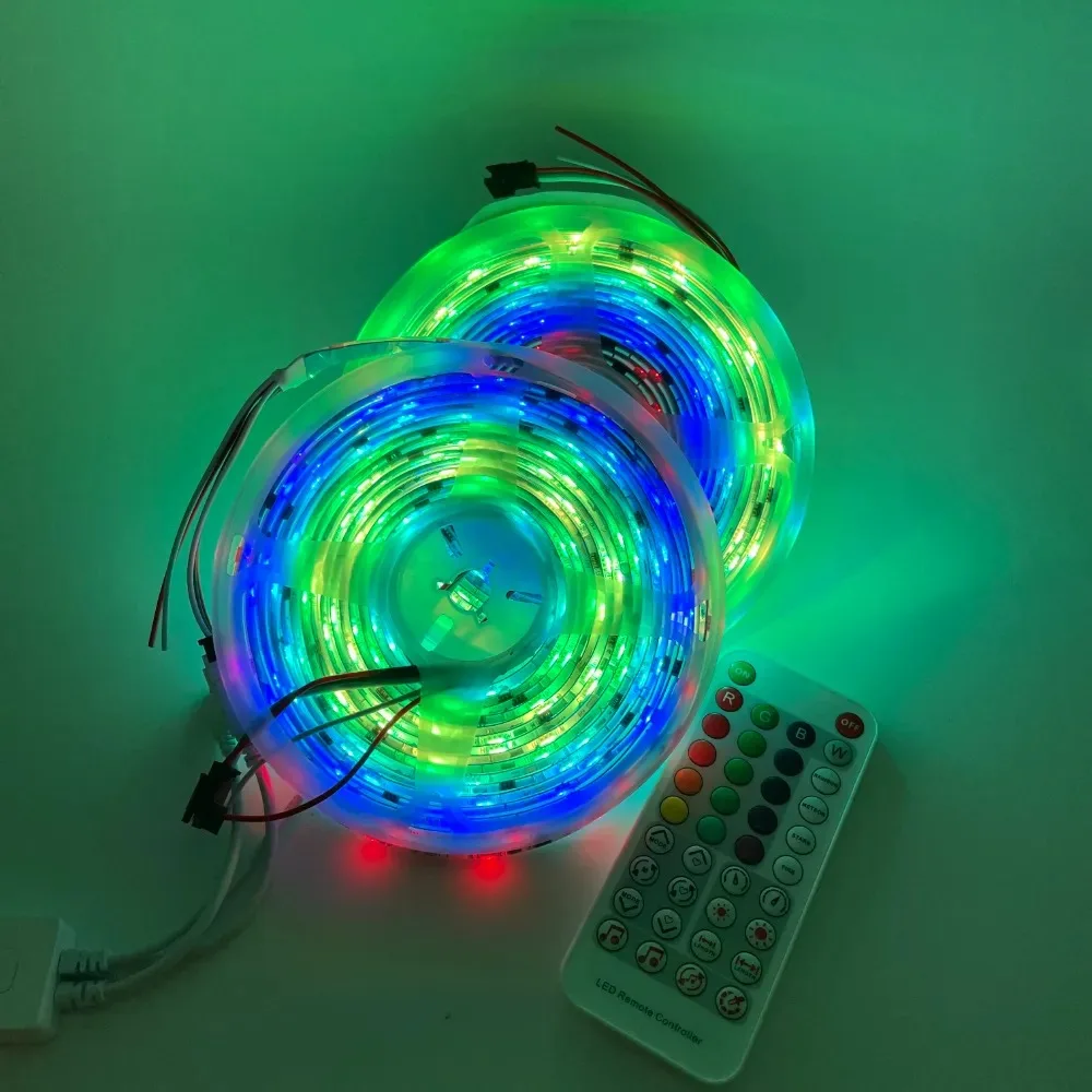 Waterproof Garden Music Color 5 Meter 5v 12v Drl Ws2812 Ws2812b 5050 Rgbw Rgbic Backlight 300 Smd Led Strip Light For Tv