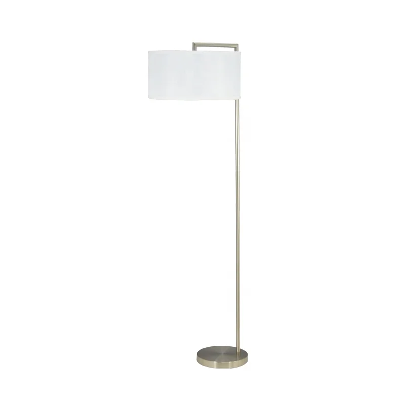 Customized Modern Iron Home Hotel Bedroom Floor Lamp Standing Light with Fabric Shade