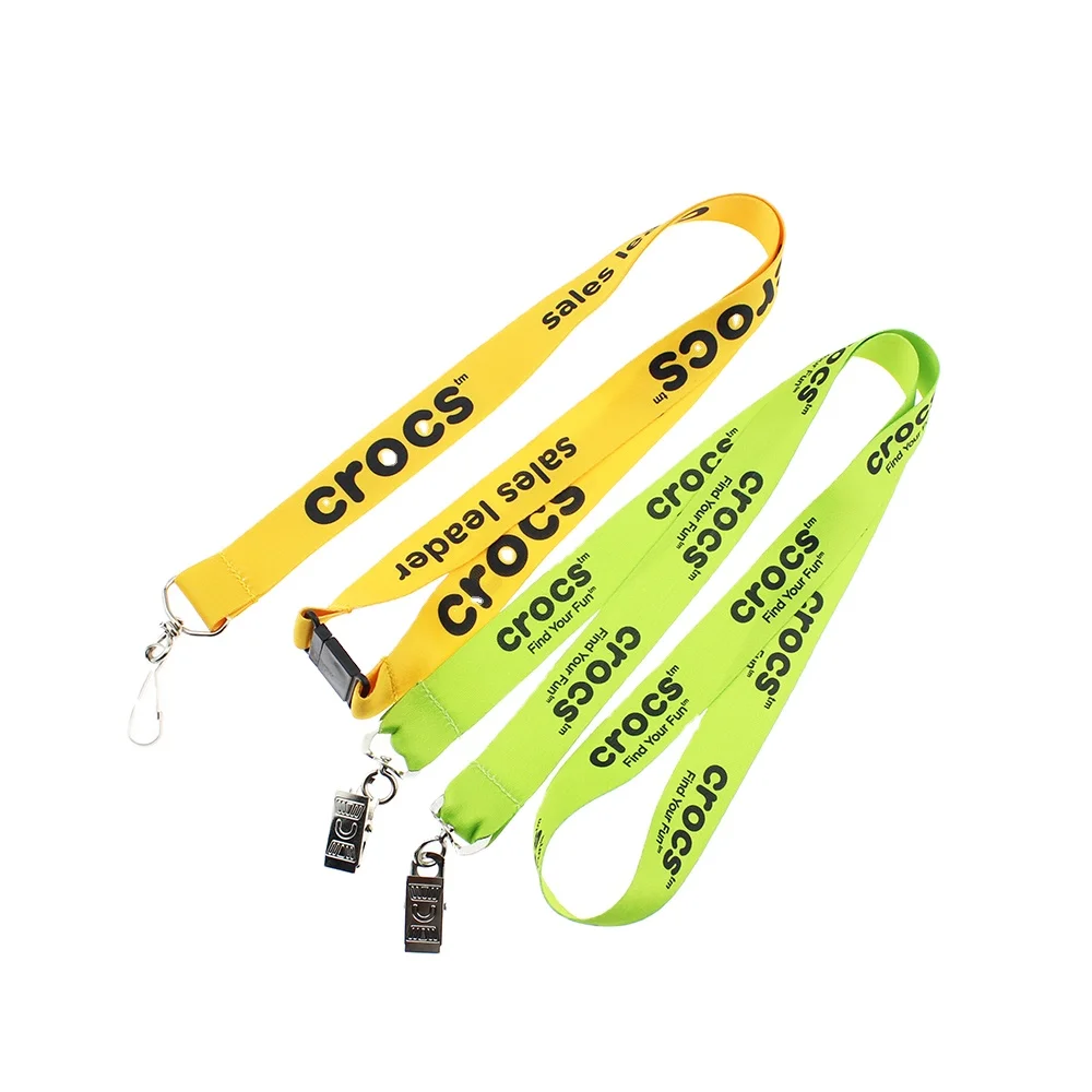 Customized Logo Sublimation Neck Strap With Double Hooks Conference Lanyard For Event