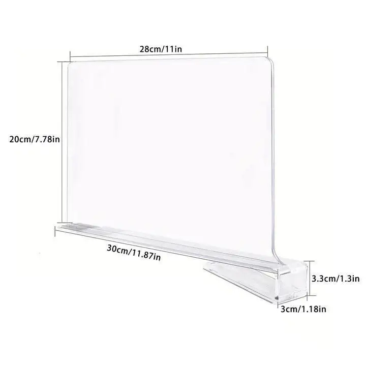 Hot Selling Transparent Wardrobe Clothes Sorting Partitions Book Classification Acrylic Partitions