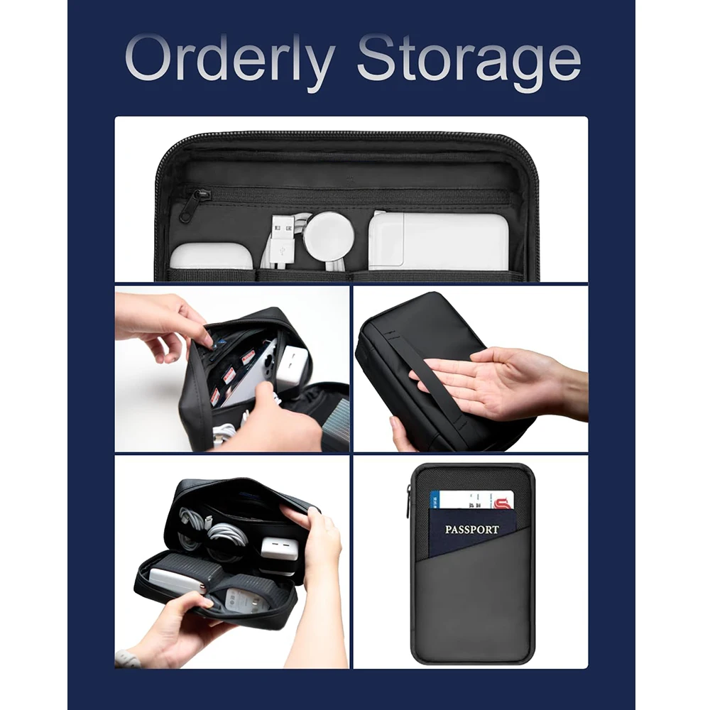 Electronics Organizer Travel Case Travel Tech Pouch Carrying Bag Electronics Accessories Case for Cord Organizer Hard Drives