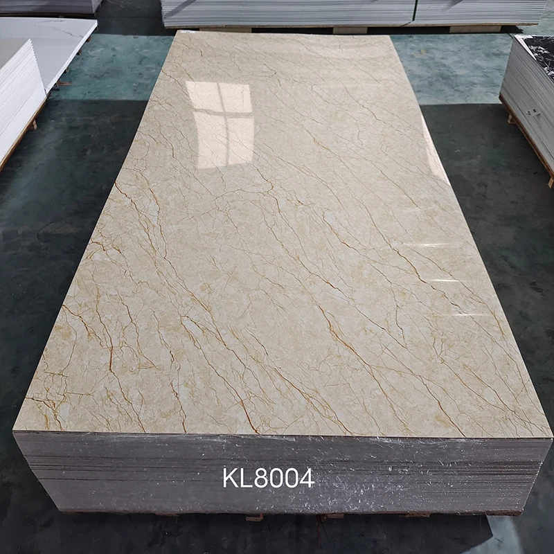 High quality coated kitchen cabinets high gloss wall marble panel for bathroom pvc marble panel