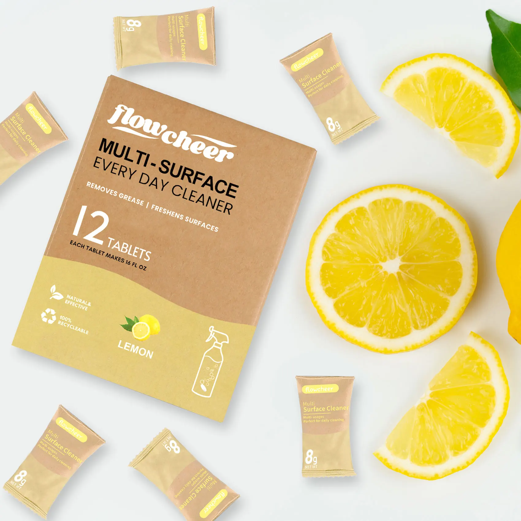 Eco-friendly Multi-purpose Cleaner Tablets with Spray Bottle for Household Cleaning Products