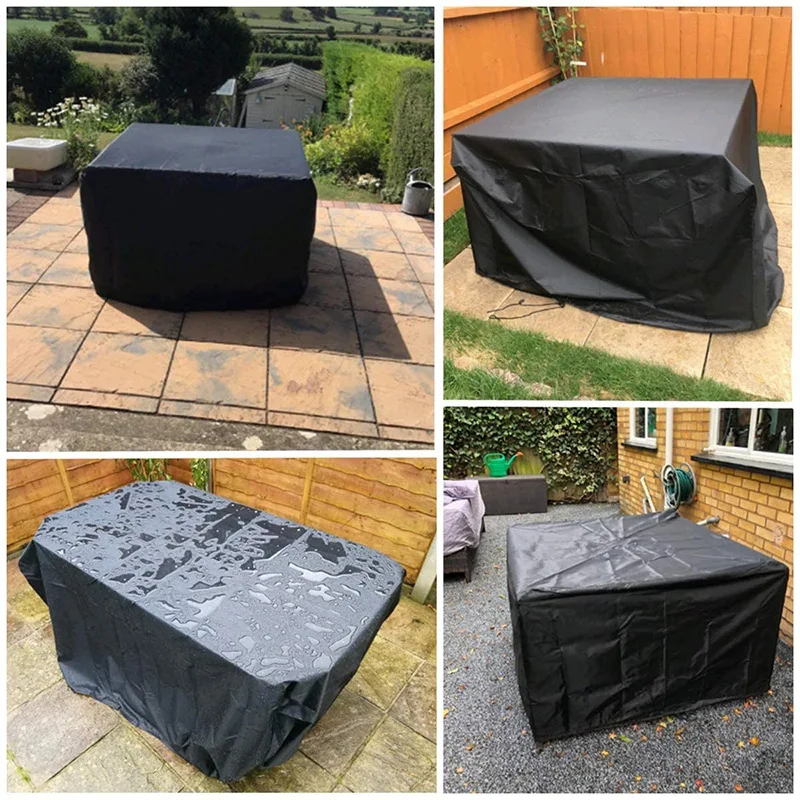 600D PVC durable square,rectangular or oval patio table with chair cover 100% waterproof outdoor furniture covers