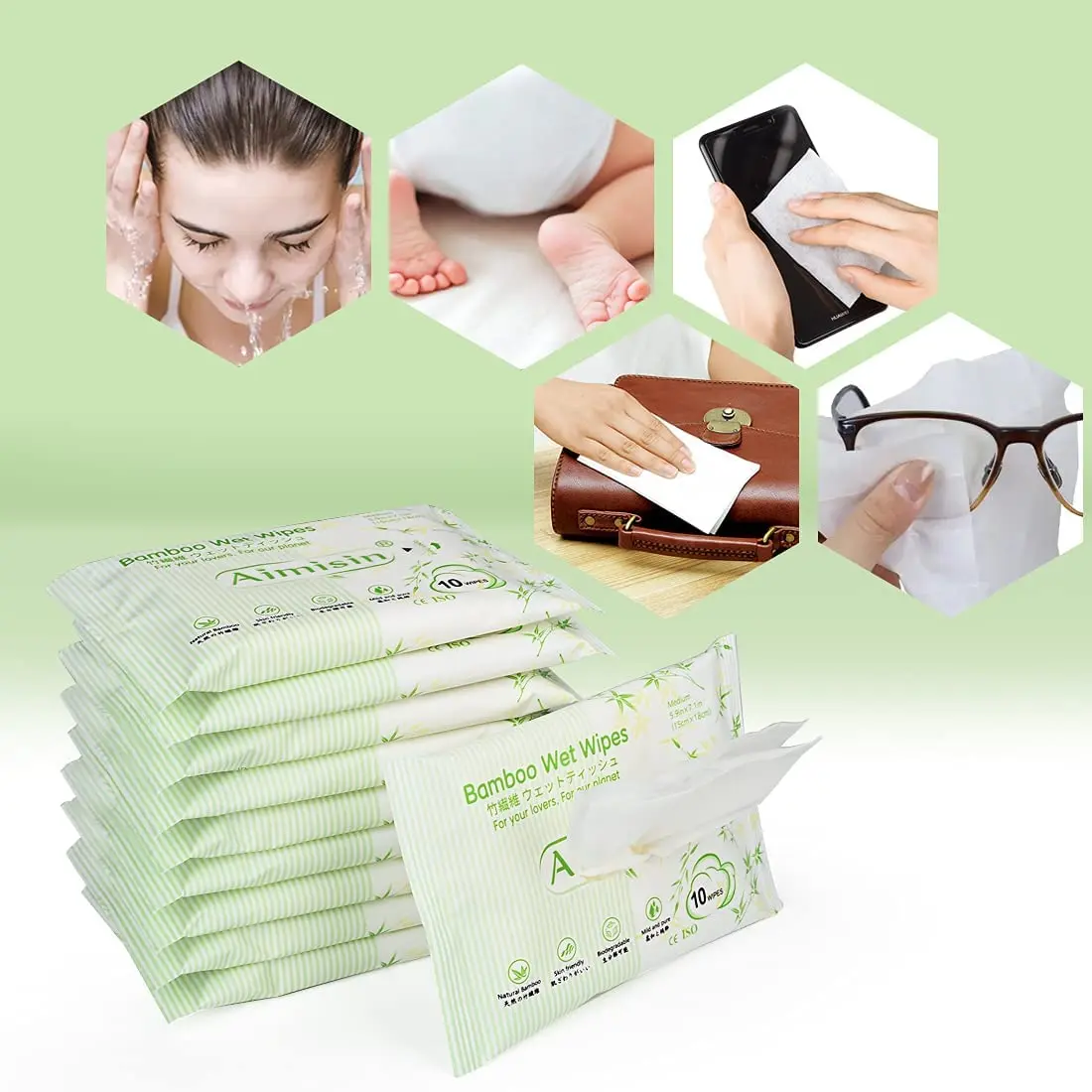 Friendly Natural Baby Care Travel Individual Wet Wipes For Hands And Face