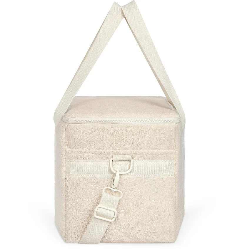 New BR Customize Logo Terry Toweling Insulate Beach Cooler Bag with Zipper, Outdoor Picnic Park Travel Cooler LOGO 4 Drink Food