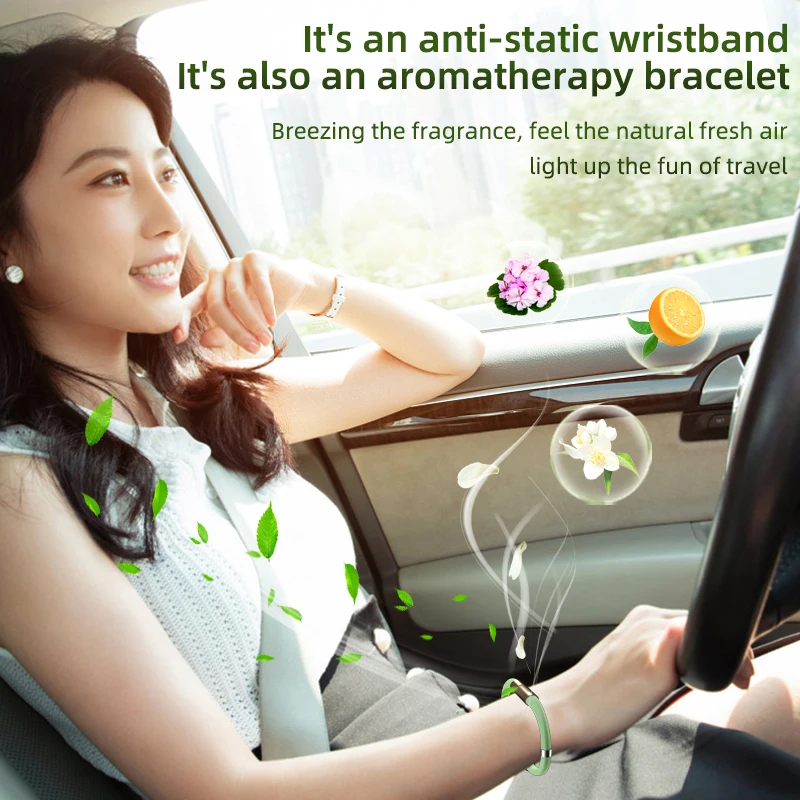 Hot Sale Stainless Steel Anti-Static Silicone Sport Bracelets for Women Aroma Energy Pest Control Product