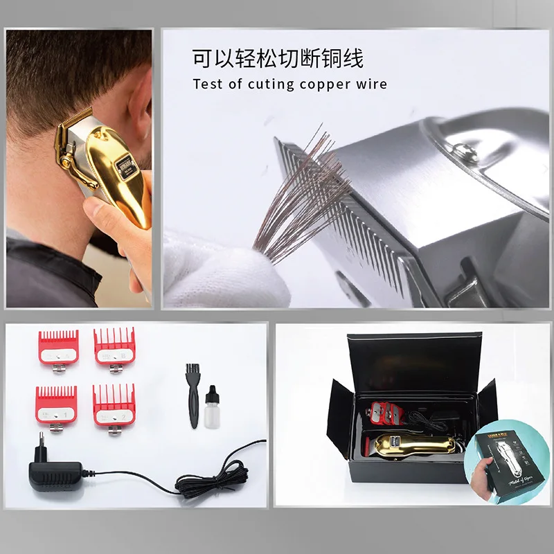 In Stock Strong Power Best Professional Barber Manufacturer Hair Cut Machine Rechargeable Cordless Trimmer Electric Hair Clipper