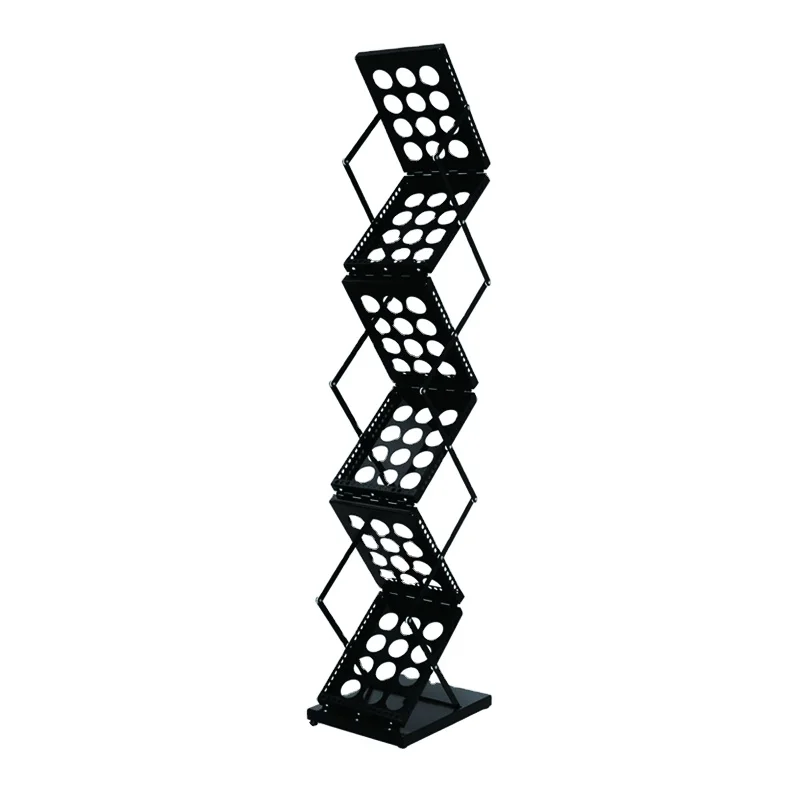Double side iron brochure holder black brochure stand magazine rack