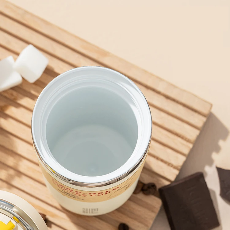 Portable Insulated Coffee Cup Tumbler Ceramic Liner Stainless Steel Vacuum Water Bottle Hot Cold