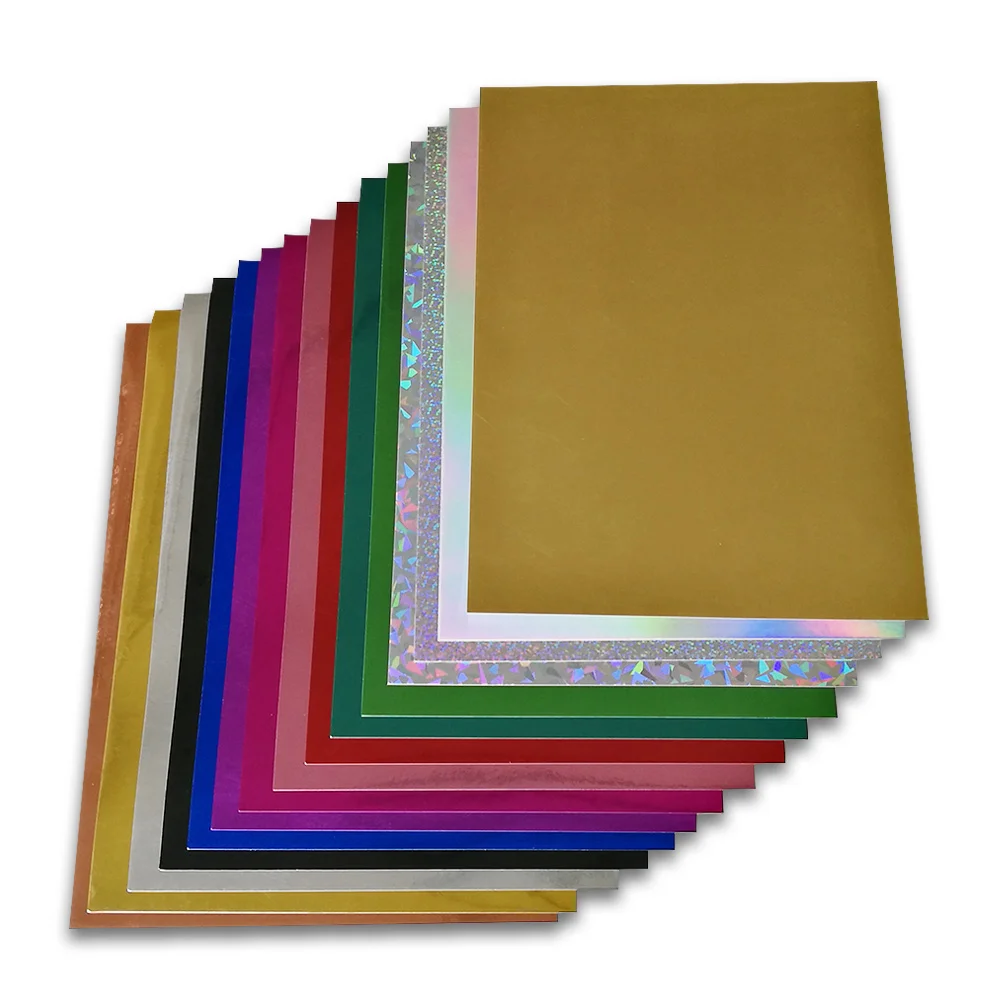 Shinny Craft Paper Premium A4 Metallic Paper Multi Color Rainbow Foil Cardstock for DIY Party Decor Scrapbook