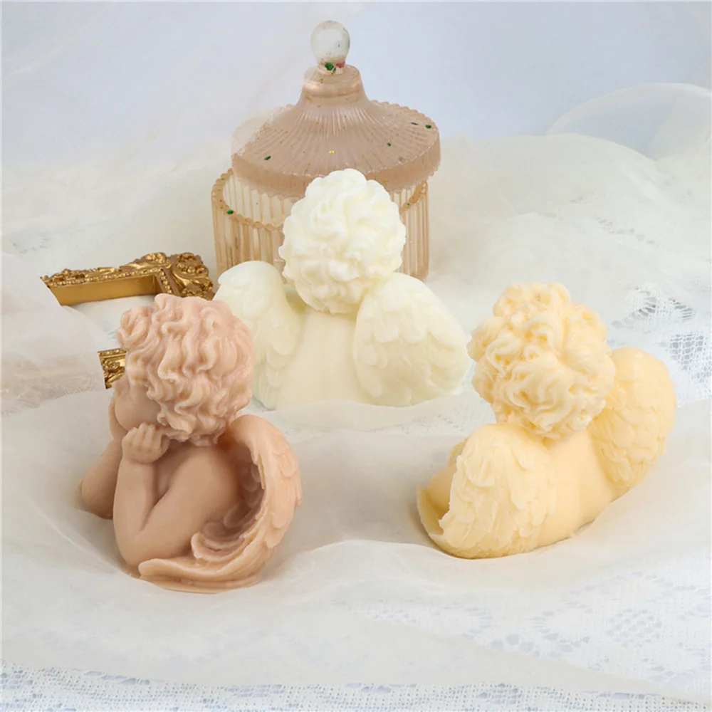Hot Selling Angel Wings Candle Mold Silicone Handmade Soap Mold for Casting Epoxy Art Home Decor Candle Mold