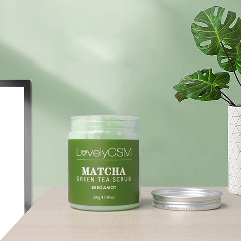
OEM Best Private Label 100% Pure Natural organic Green Tea Whitening Face exfoliator Matcha Body Scrub 