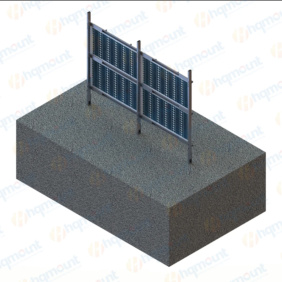 hqmount solar vertical fence mounting ground vertical bracket solar vertical bifacial PV farms rack