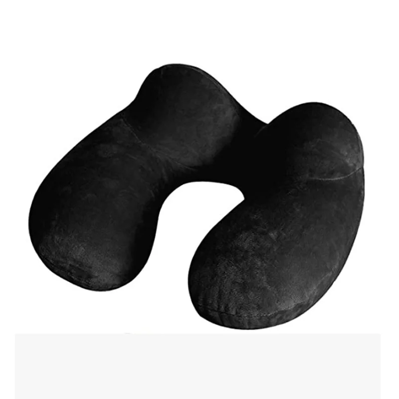 Portable Travel Pillow Super Soft Flocking Car Pillow Inflatable U-Shaped Cervical Spine Three Treasure Inflatable Travel Pillow