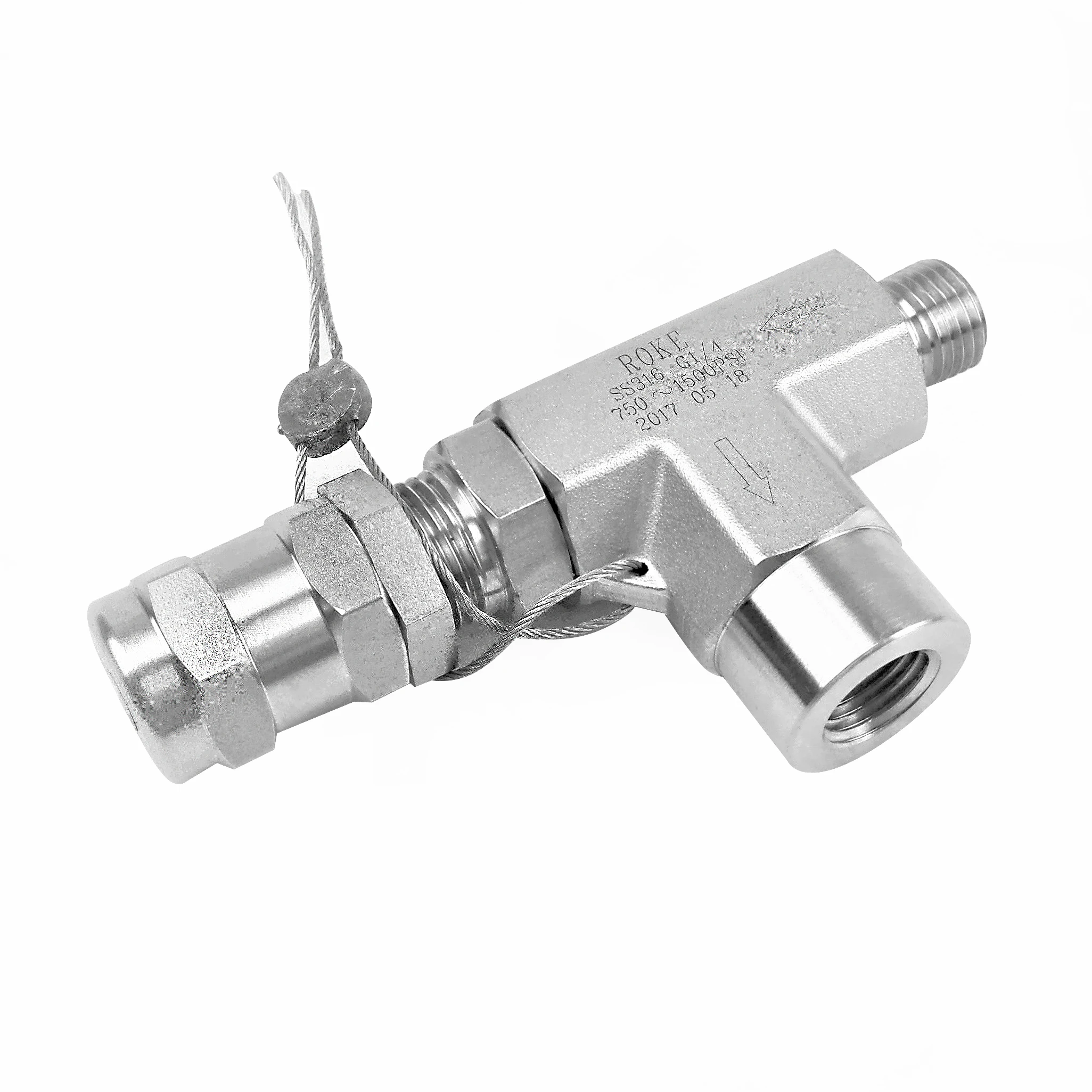 Stainless Steel SS316 Male to Female Thread High Pressure Relief Valve