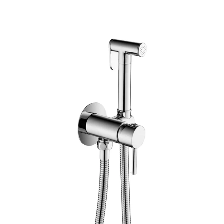 Brass Wall Mounted Bidet Toilet Faucet Shower Doccia With Handheld Sprayer Shower Chrome Hygienic Shower Bidet Muslim
