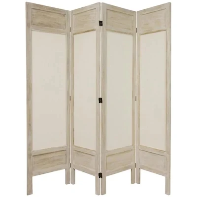 Simplicity canvas folding screen wooden room divider hall partition