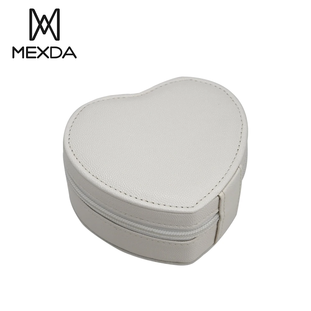 Mexda Custom Luxury Ring Earring Necklace Bracelet Diamond Boxes Mini Jewelry Multifunction Mirror Heart Jewellery Box