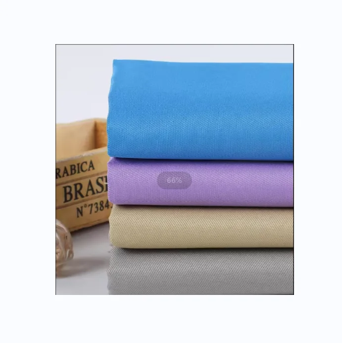 Whole sale 100% Polyester Dyed Minimatt Greta Gabardine Fabric for garment home textile work wear clothing