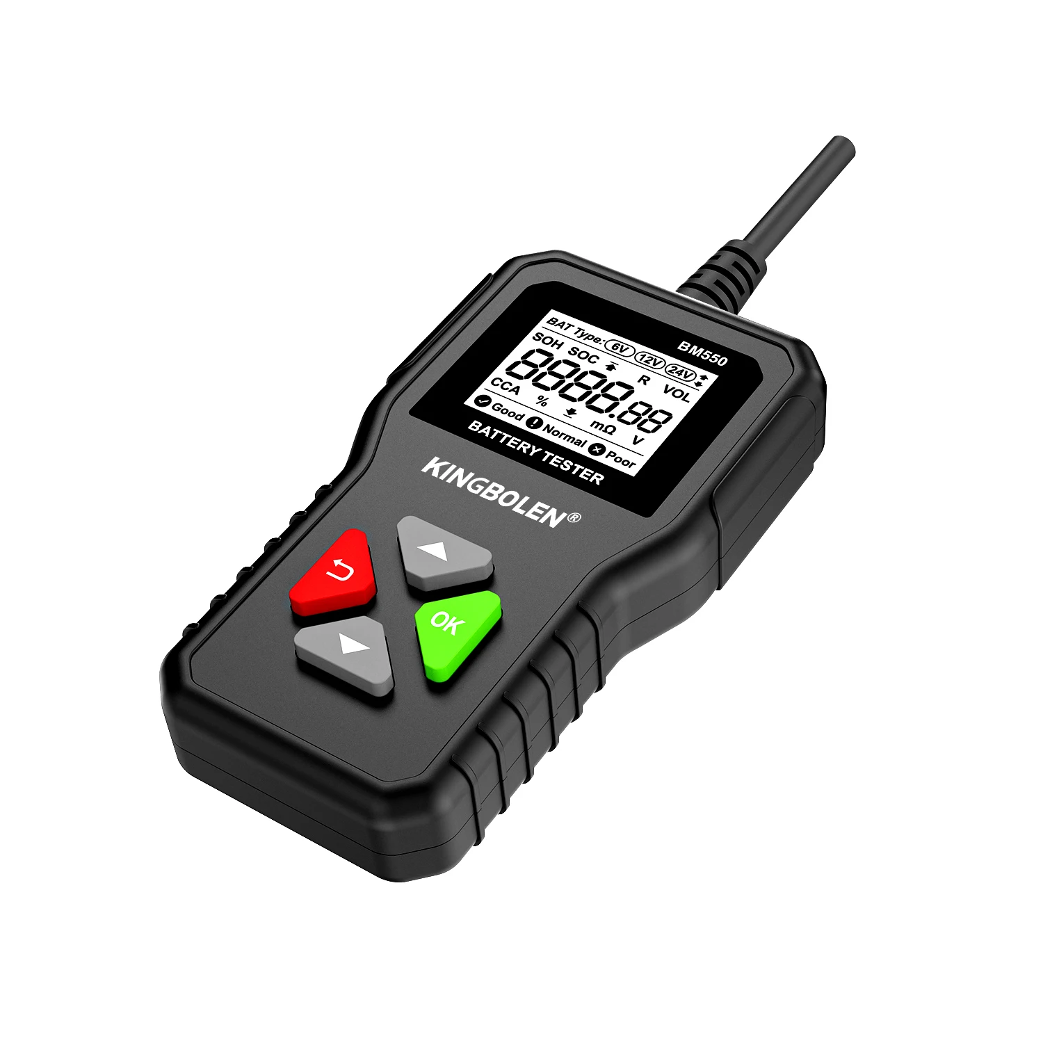 BM550 Car Battery Tester 6V 12V 24V 100-2000 CCA 2Ah-220Ah Battery System Detect Auto Battery Analyzer  Tool