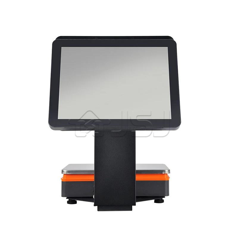 JSJ53B Dual Screen Weighing POS Scale Double Screen Pos Machine Touch Screen Pos System Cash Register For Supermarket