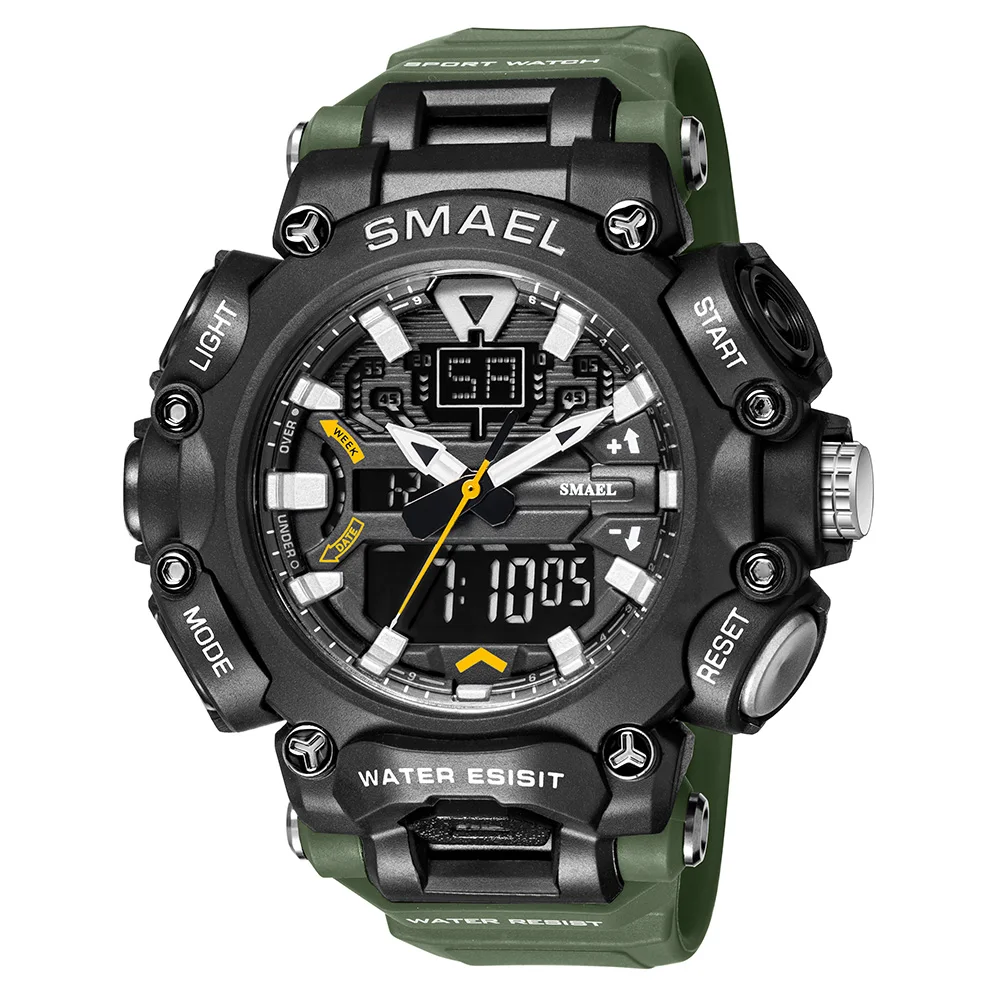 Smael 8053 Dual Display Analog Children Analog quartz digital watch Waterproof Alarm Clock Stop Kids Reloj Quartz Digital Lcd Wa