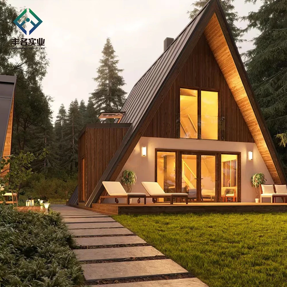 Modern Luxury prefab kit building resort Triangle A Frame  wood House