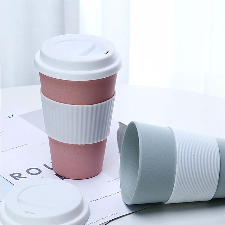 Bamboo Fiber Eco-friendly Reusable Mugs Free Travel  Coffee Cup for Office and Home