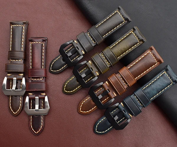 
Whole Sale Best Price Brown Oil Wax Leather Band Watch strap 