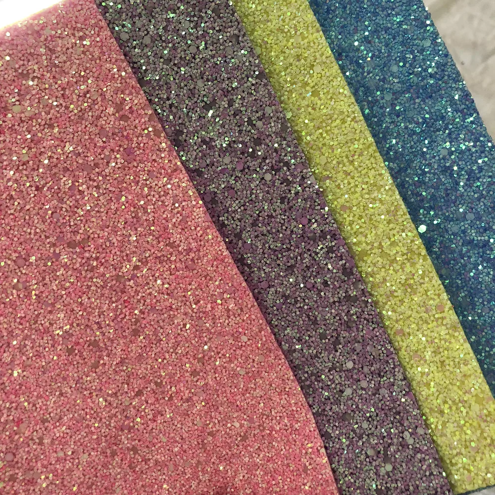 2020 new arrival twinkle glow in dark chunky glitter fabric sheets for making haribows