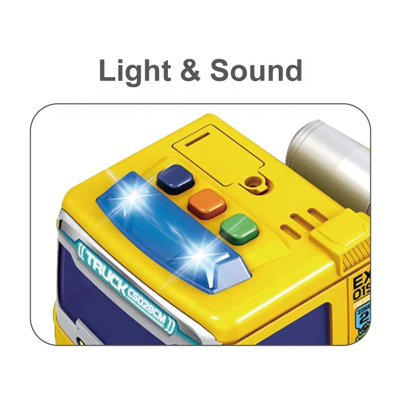 Lights And Sounds  pull back car Trailer Engineering Pull Back Vehicle Car Carrier Truck for kids