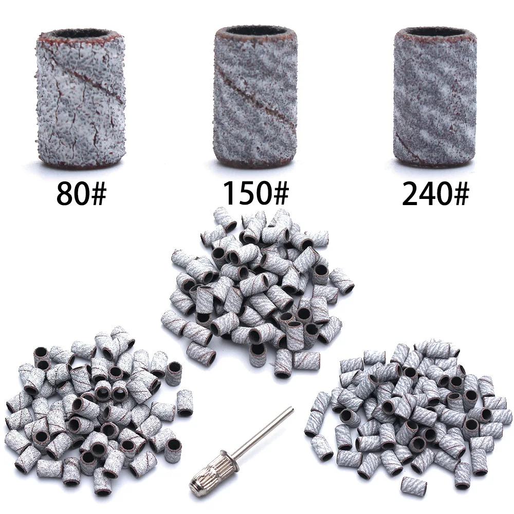For Professional Pedicure and Manicure Nail Drill Bits Set Colorful 80#180#240# Nail Sanding Bands for Nail Milling Cutter Drilling Machine