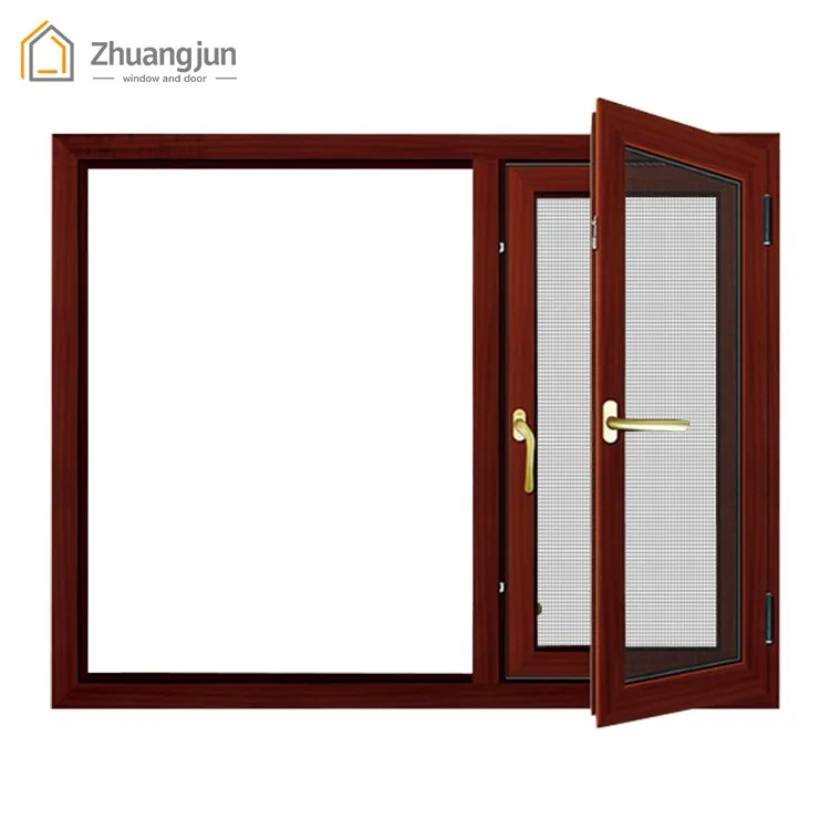 Factor Low Price Double Glass Aluminum Casement Window China 20 Years Quality Guarantee for The Aluminum Window Frame; Vertical