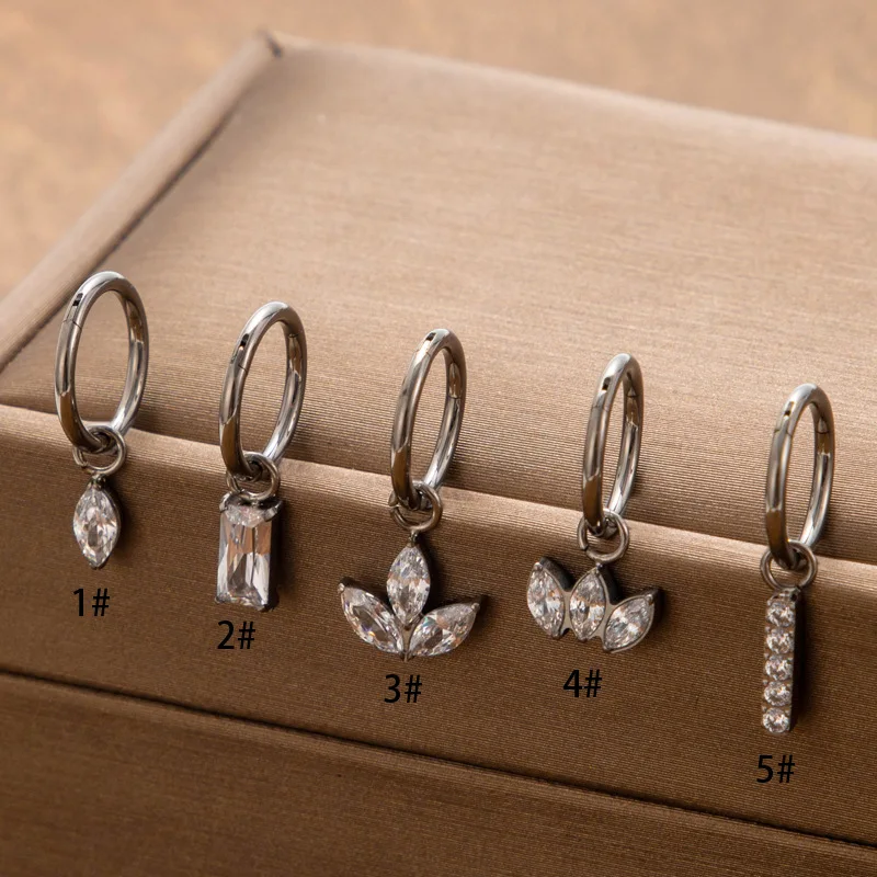 xjy ASTM F136 Titanium nose piercing Cartilage spiral Gothic earring helix piercing Clicker septum titanium piercing Jewelry